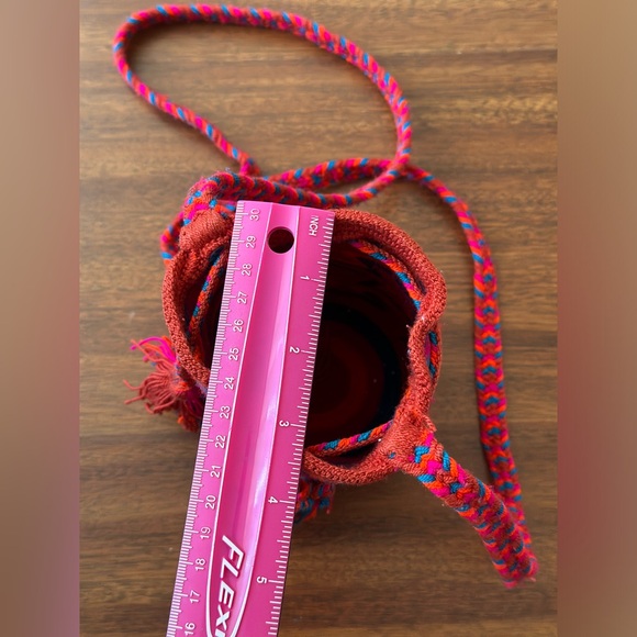 Wayuu Style Mochila Mini Red with Multi Crossbody bag - Picture 3 of 4